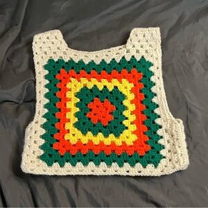 Handmade Crochet Granny Square Vest
